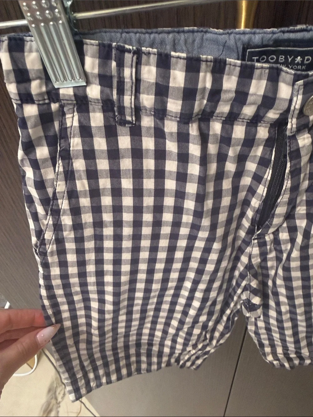 Toobydoo Navy & White Gingham Kids Shorts